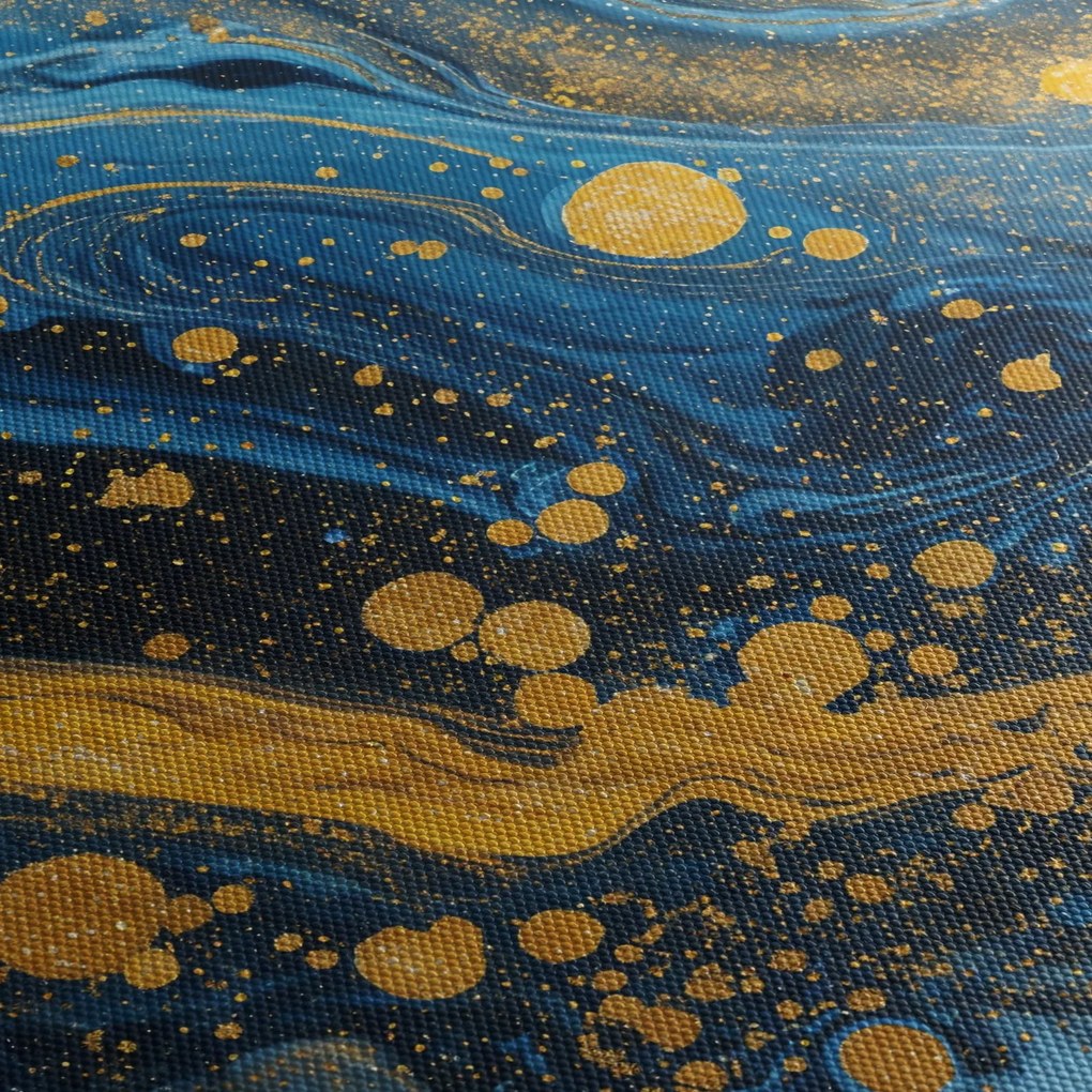 Kép - Kék absztrakció arannyal (150x105 cm)