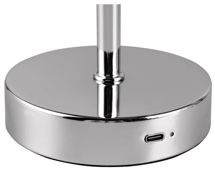 Fényes ezüstszínű LED dimmelhető asztali lámpa (magasság 30 cm) Jeff – Reality