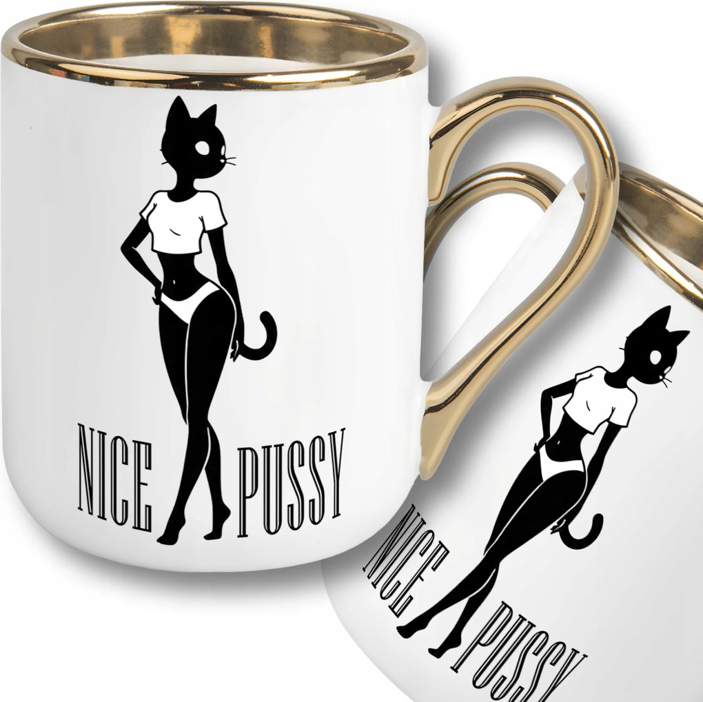 Bögre Nyomott Mintás Otthoni Munka Lánynak Ajándék [ Nice Pussy ]