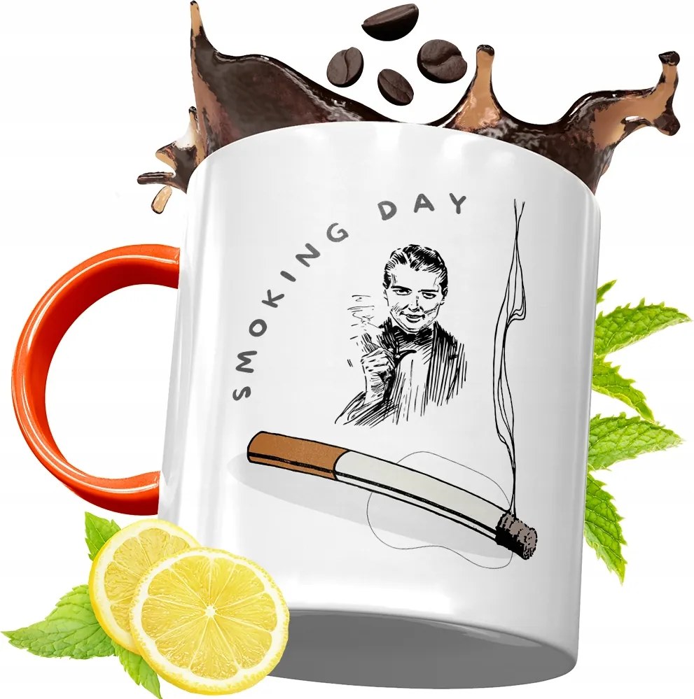 Narancssárga Bögre Dohányosoknak Ajándék fényképes nyomattal