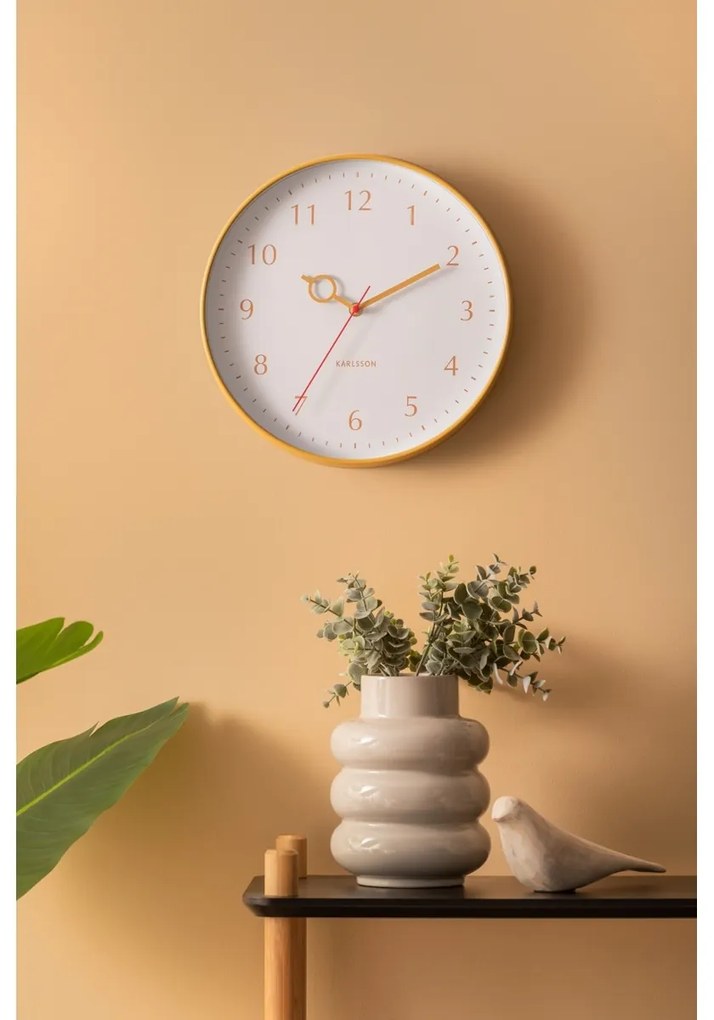 Karlsson 5992YE design falióra, sárga, átmérő 30cm