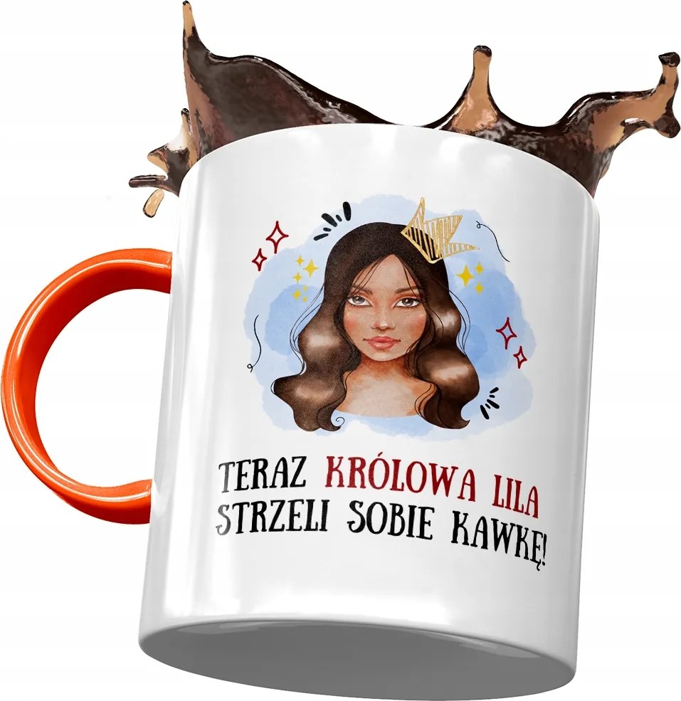 Narancssárga Bögre Lili Barátnő Feleség Ajándék Nyomtatott Fotóval