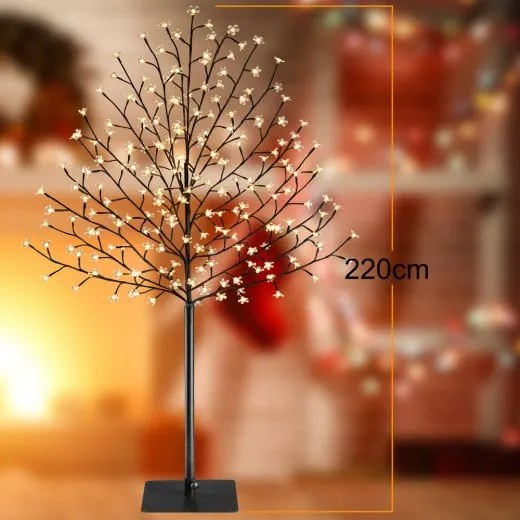 monzana® Világító cseresznyefa - 220 cm meleg fehér