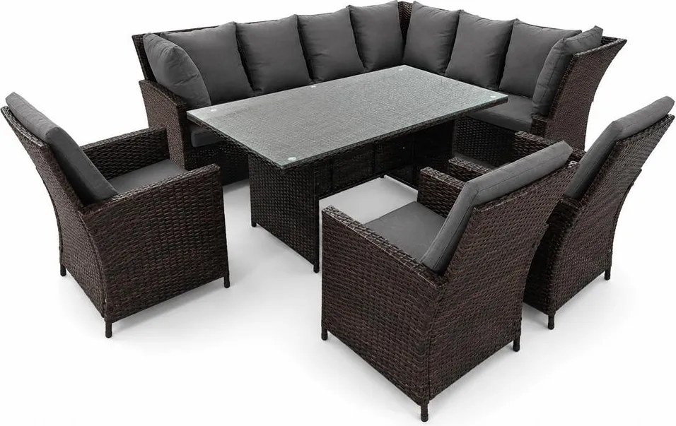 Avenberg CORSICA GRANDE Kerti rattan garnitúra - szürke