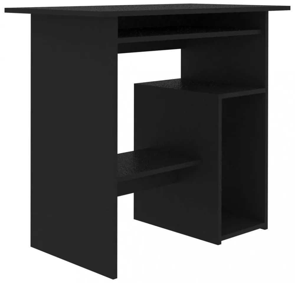 fekete szerelt fa íróasztal 80 x 45 x 74 cm