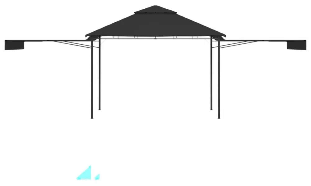 antracit pavilon dupla kibővített tetővel 3x3x2,75 m 180 g/m²