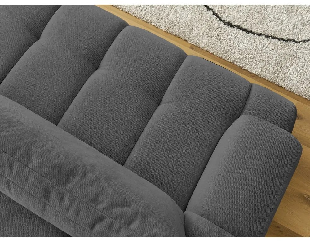 Sötétszürke kinyitható-tárolóhelyes kanapé 251 cm Fuji – Bobochic Paris