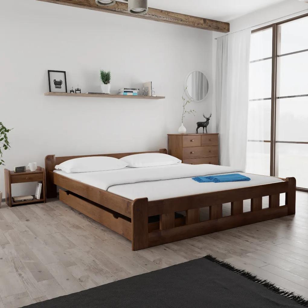 Naomi magasított ágy 180x200 cm, tölgyfa Ágyrács: Ágyrács nélkül, Matrac: Coco Maxi 19 cm matrac