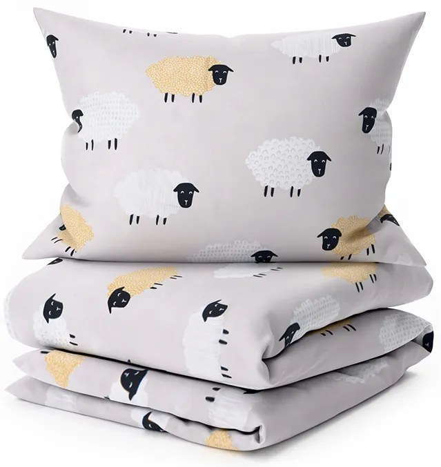 Mikroszálas ágynemű SHEEP DREAM szürke Ágyneműhuzat mérete: 70 x 90 cm | 140 x 200 cm