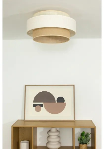 Mennyezeti lámpa BOHO 1xE27/60W/230V, átmérő 40 cm, fehér/juta