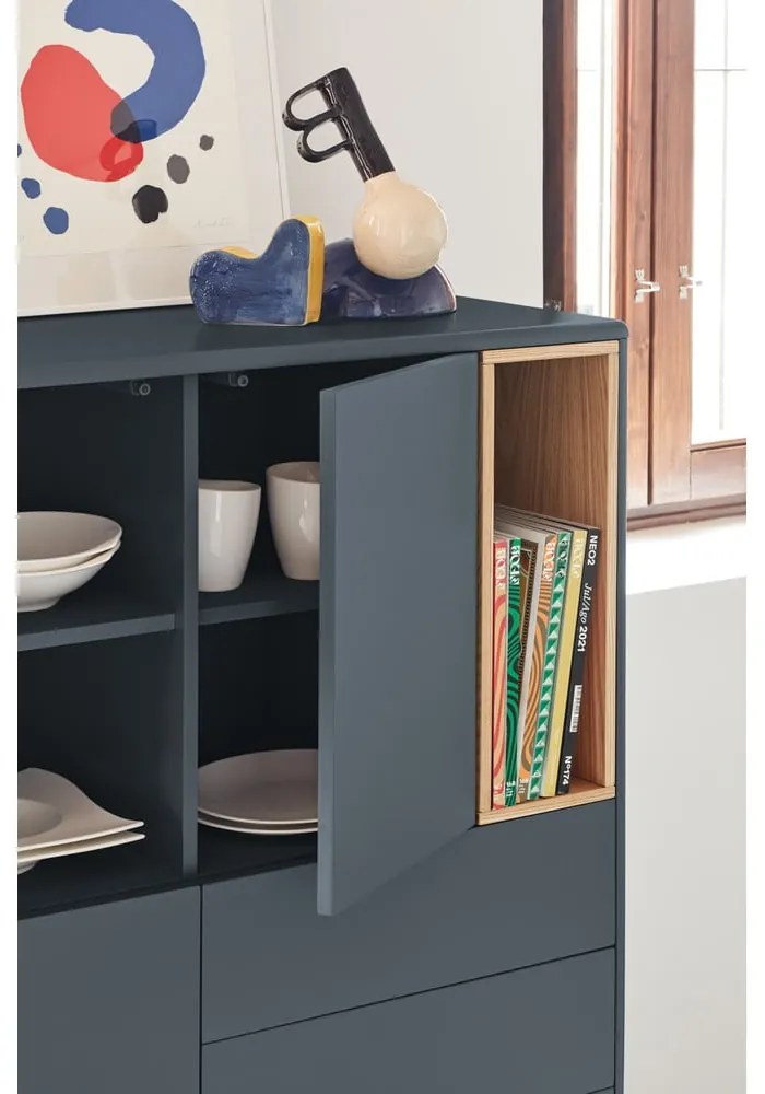 Sötétszürke magas komód 100x120 cm Corvo - Teulat