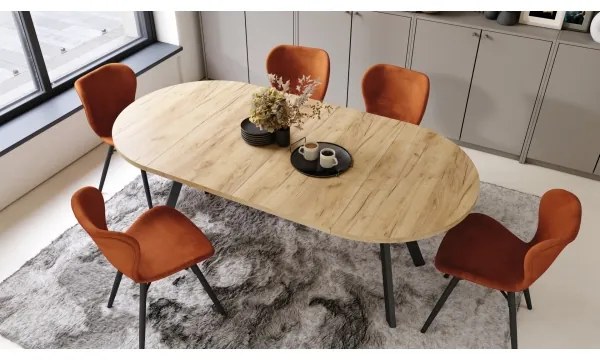 Kihúzható étkezőasztal ARTUR craft tölgy/fekete