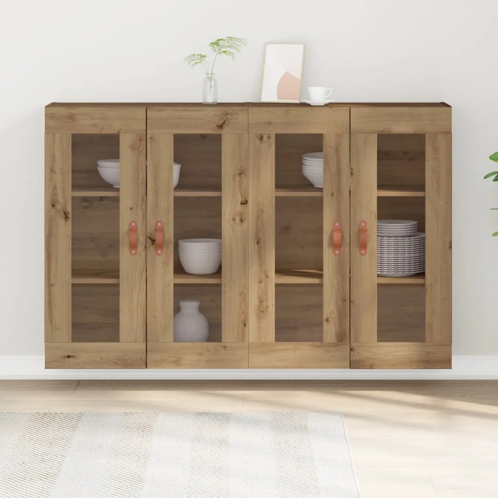 Fali Szekrények 2 db Művészi Tölgy 69,5x34x90 cm Mérnöki Fa