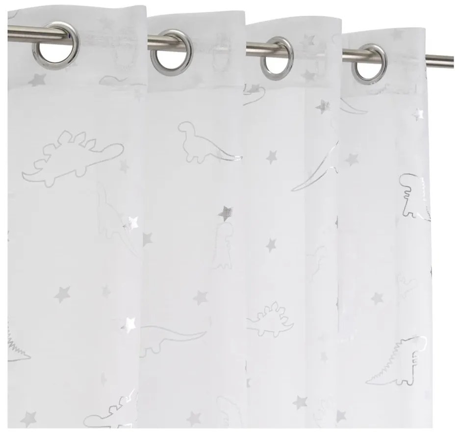 Fehér-ezüstszínű fényáteresztő függöny 140x260 cm Dinos – Casa Selección