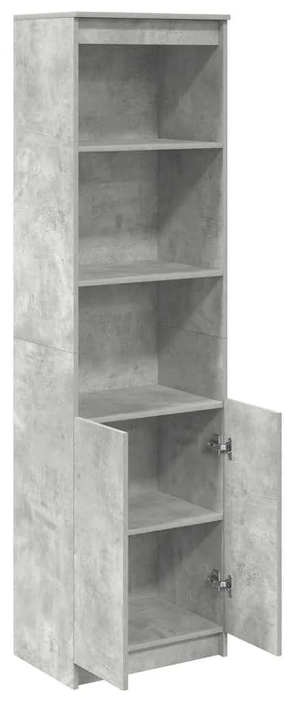 betonszürke szerelt fa magasszekrény 50x35x180 cm