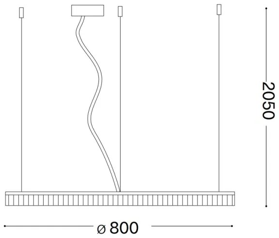 Ideal Lux - LED Csillár zsinóron CROWN LED/42W/230V 3000K átm. 80 cm CRI 90 réz