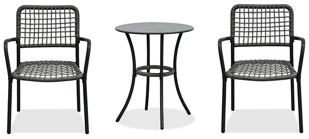 Autronic Kerti garnitúra 1+2, fém, polirattan,szürke , AZ-L1103 GREY