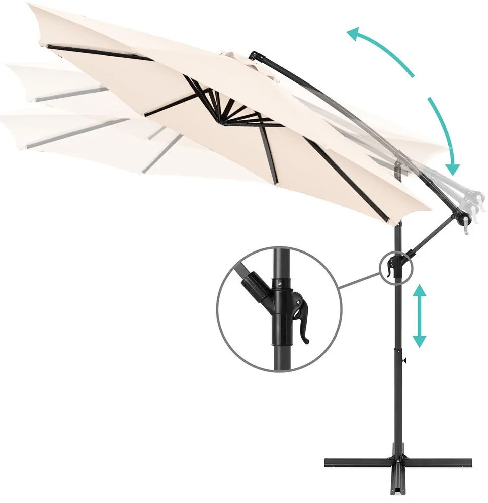 Függő napernyő 2,7 m, krém