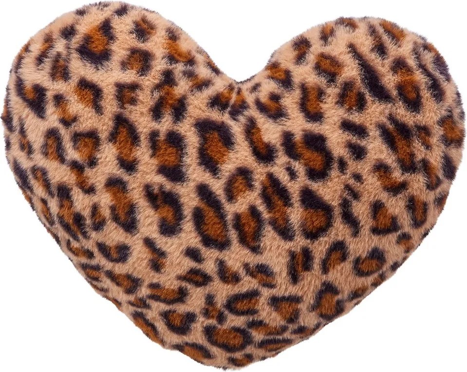 HEART szív alakú párna, leopárd 40 x 30 cm