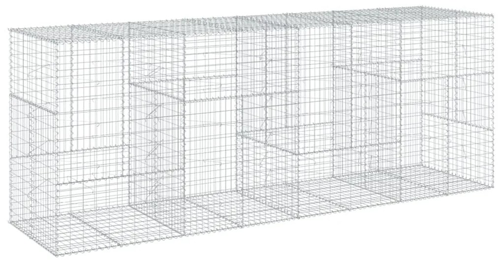 horganyzott vas gabion kosár fedéllel 400 x 100 x 150 cm