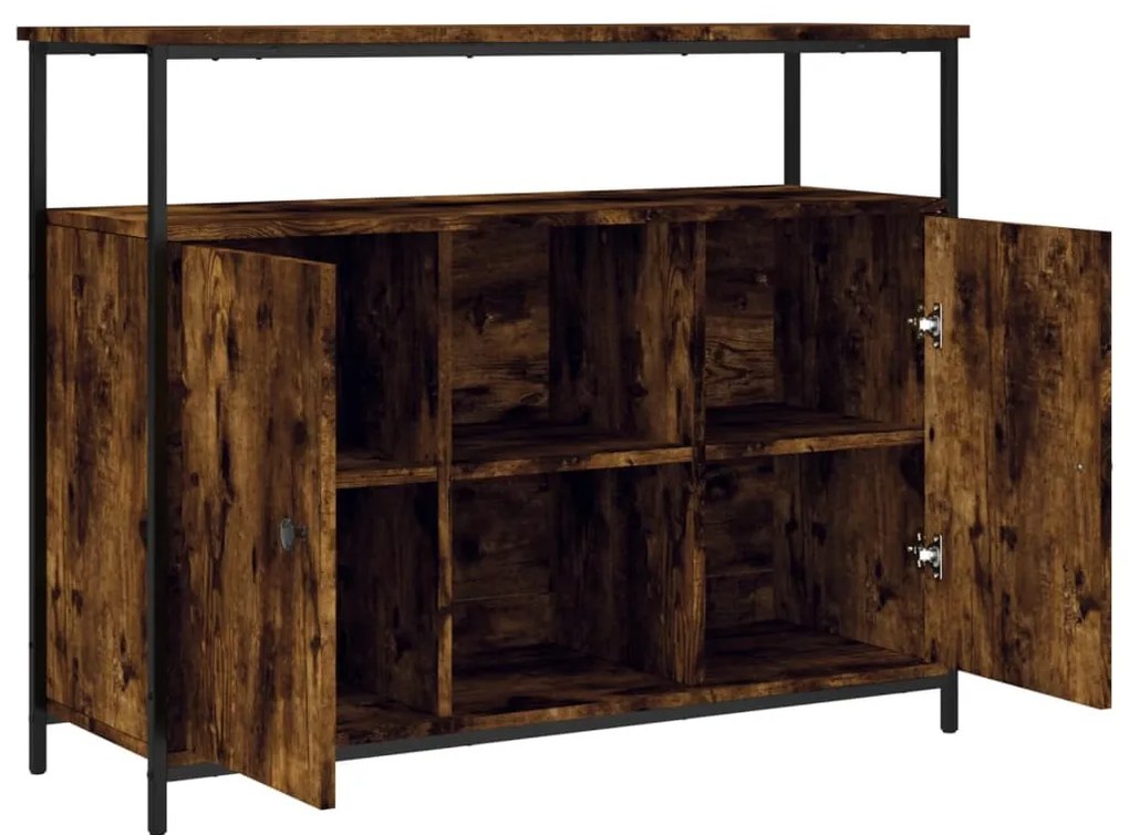 füstös tölgy színű szerelt fa tálalószekrény 100 x 35 x 80 cm