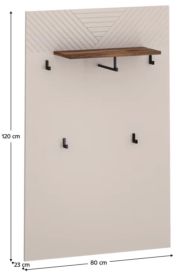 EYCO 80 akasztós panel, kasmír/castello tölgy