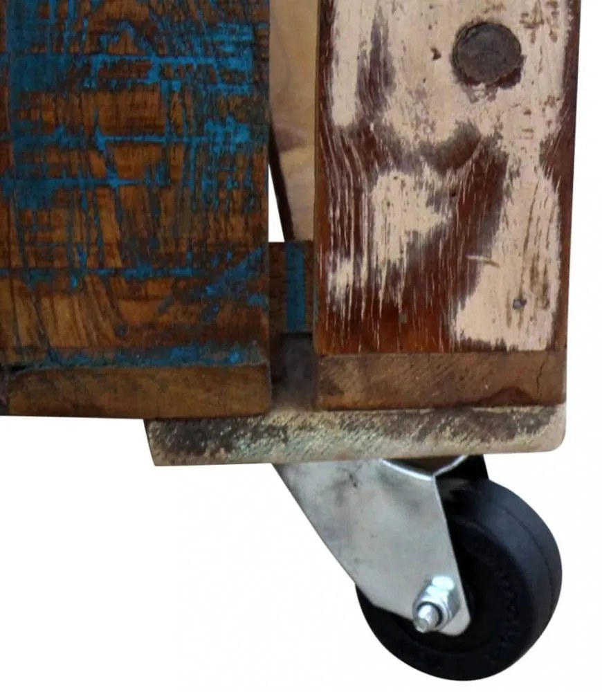 70x70x35 cm tömör újrahasznosított fa dohányzóasztal