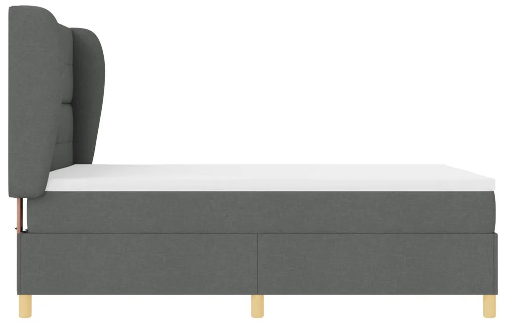 Boxspring Ágy Matracokkal Sötét Szürke 160x200 cm Szövet