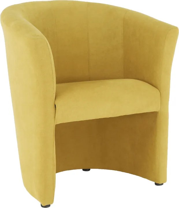 Klub fotel puffal, mustár, ROSE