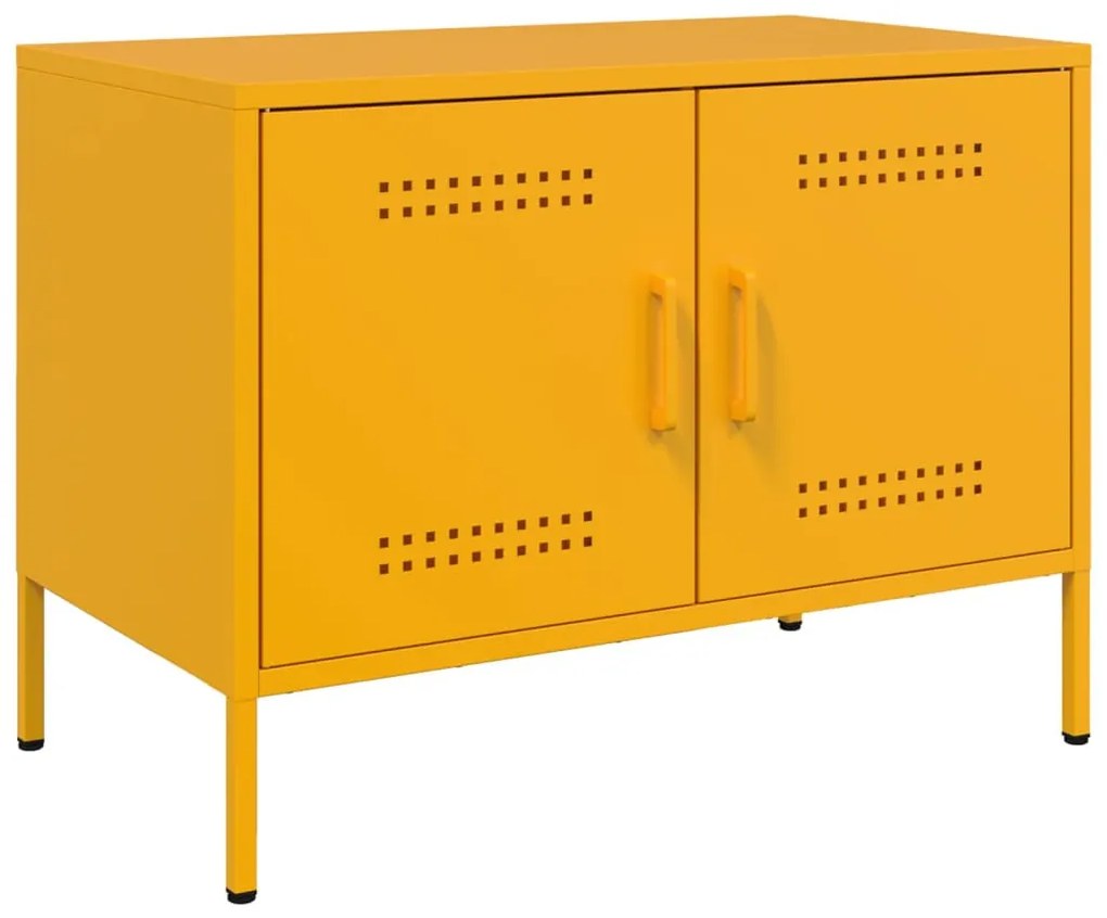 mustársárga acél TV-szekrény 68 x 39 x 50,5 cm