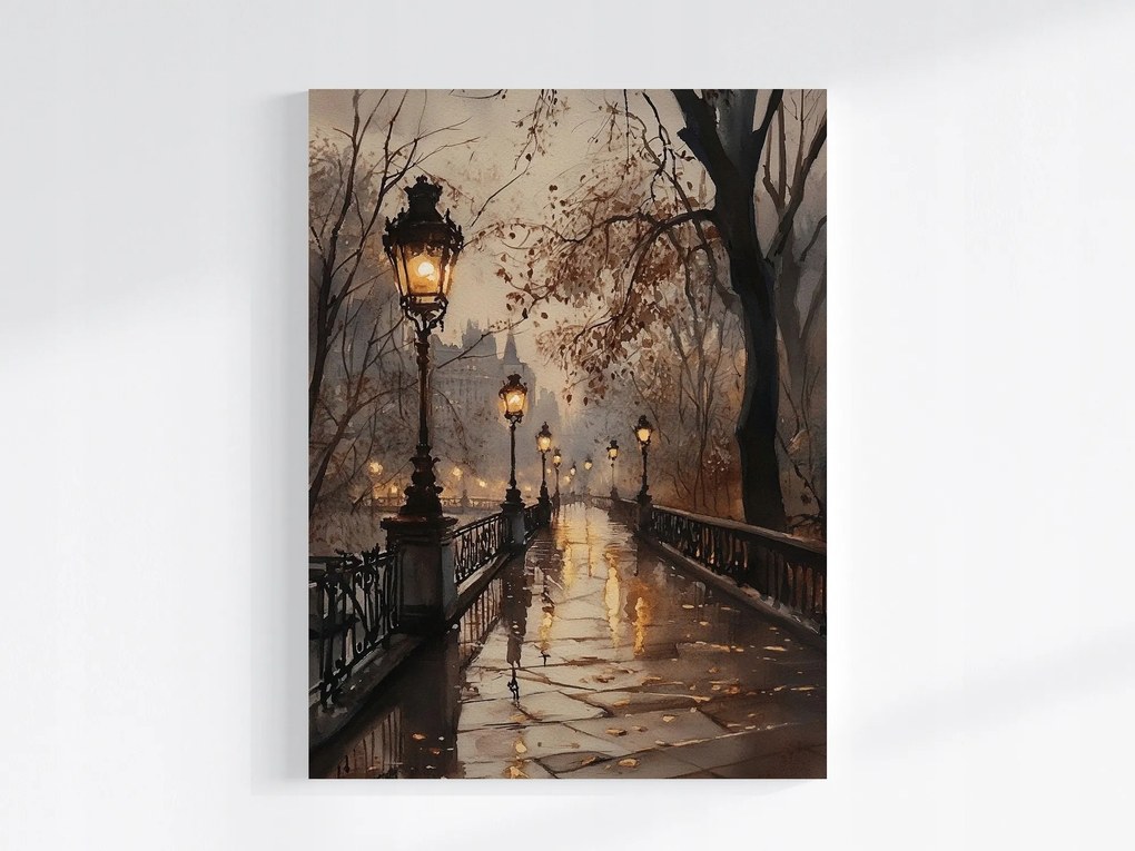 Vászonkép Canvas Tájkép Park Út Sikátor Ösvény Este 60x80