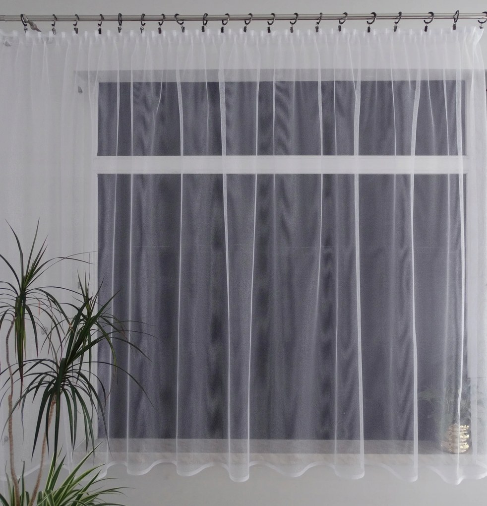 Mg Függöny Háló FEHÉR-ezüst 34933 400x160 készre szerelve M szalaggal