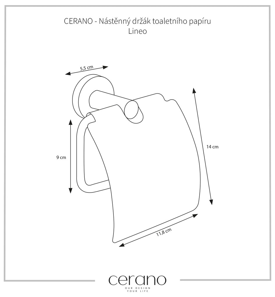 CERANO - Lineo WC papír fali tartó - króm, CER-CER-479560