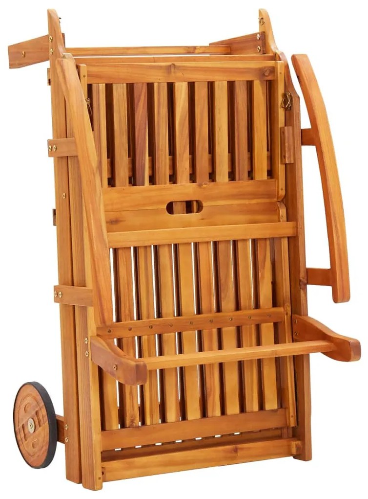 2 db tömör akácfa napozóágy párnákkal