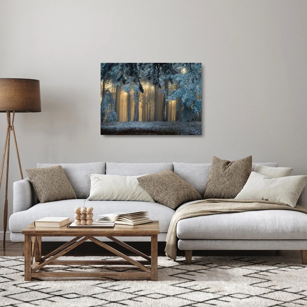 A havas erdő képe (üvegen) (70x50 cm)