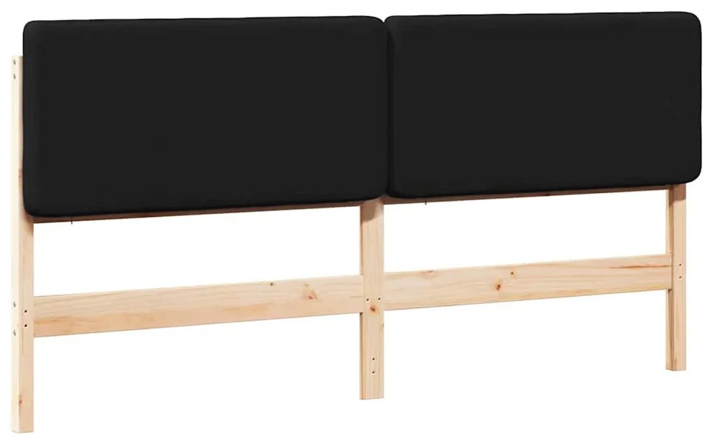 Kárpitozott fejtámla Barna és fekete 200 cm Tömör fenyőfa