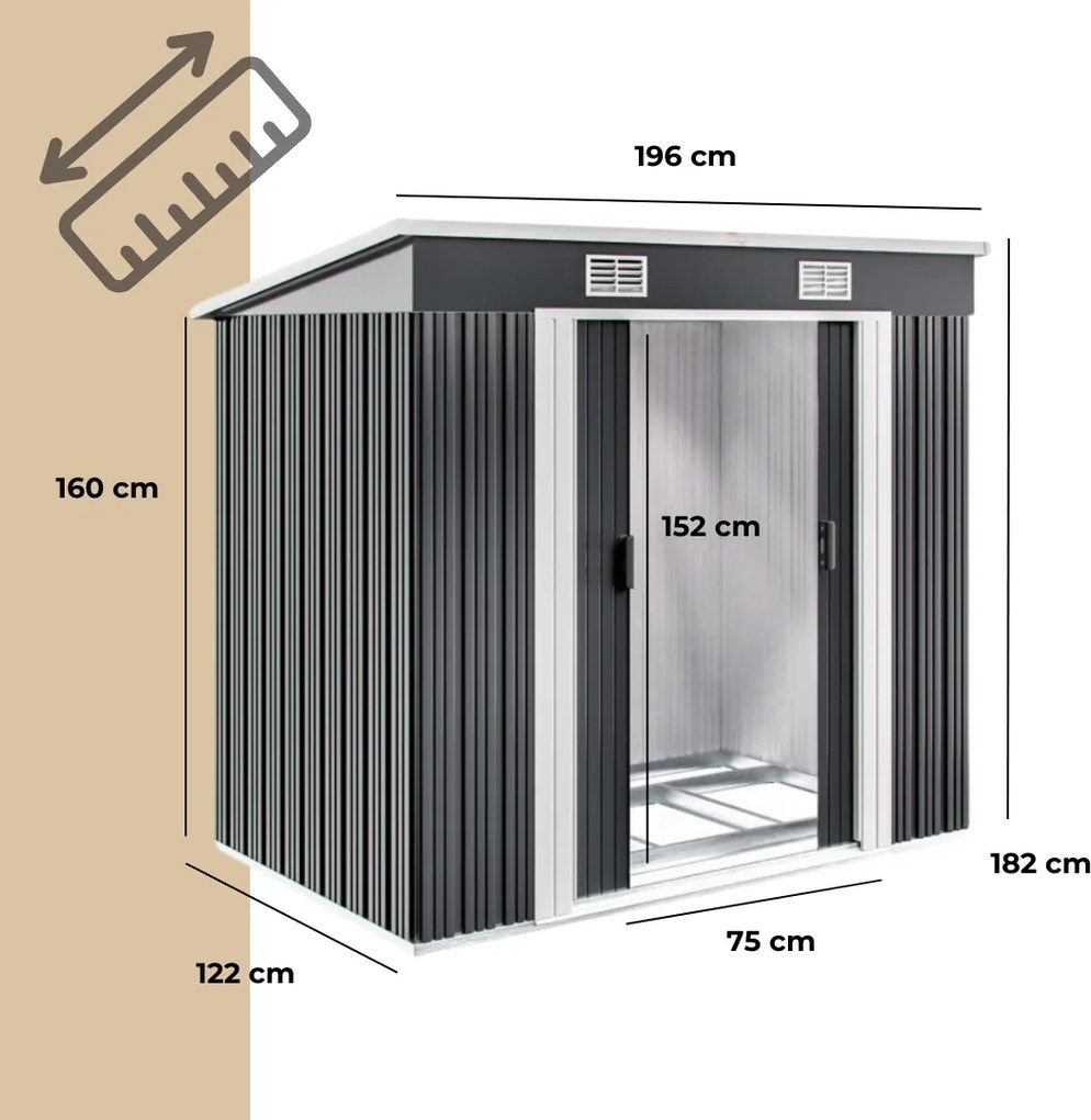 Kerti szerszámosház L, antracit Jurhan