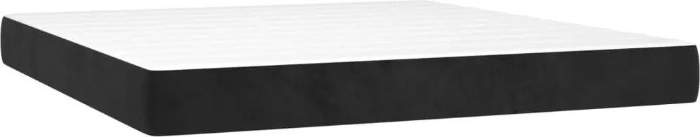 vidaXL fekete bársony zsebrugós ágymatrac közepes keménységű 160x200x20 cm