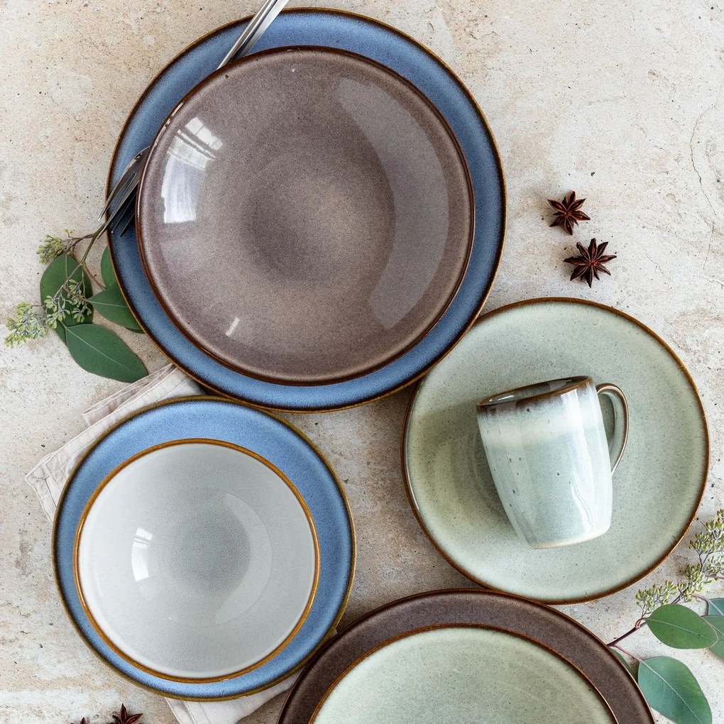 Mäser 8 darabos sekély és mély tányérkészlet SMOKY'S – zöld