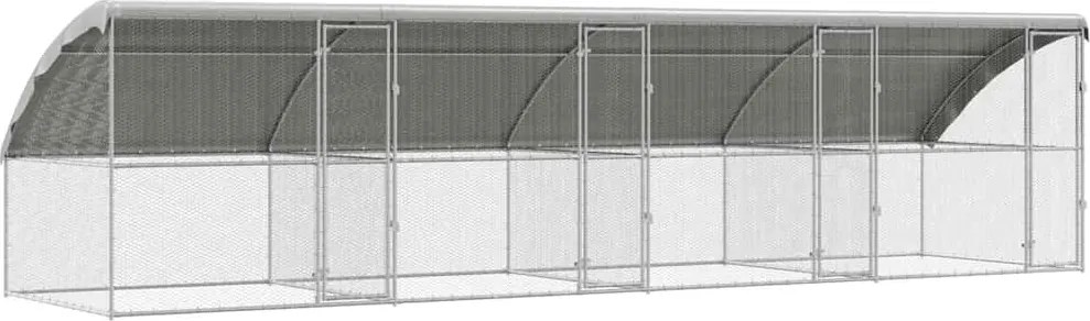 vidaXL Csirkeketrec 4 pcs Ezüst 800 x 200 x 198,5 cm Horganyzott acél