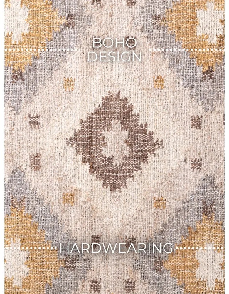 Krémszínű kézi szövésű juta futószőnyeg 80x200 cm Roya Imani – Elle Decoration