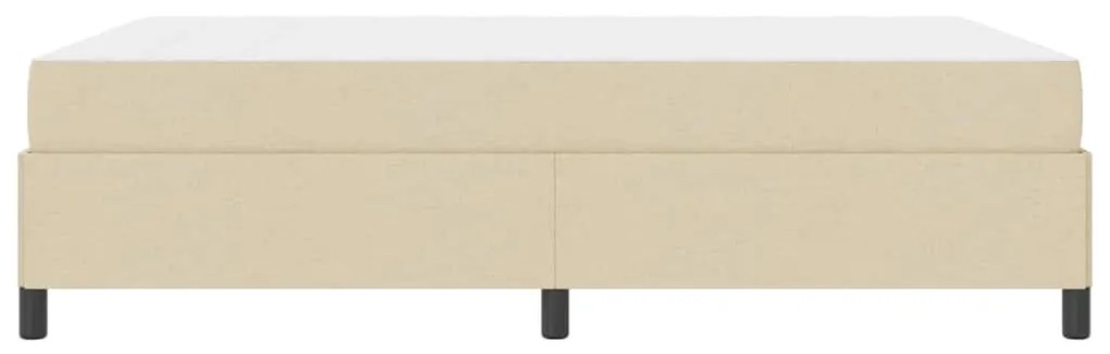 Boxrugós ágy Krém és fekete 140 x 190 cm Textil és mérnöki fa