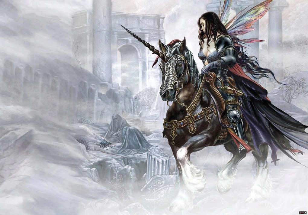 Fotótapéta Nő ló Alchemy Sárkány Misztika falfestmény 415 x 290