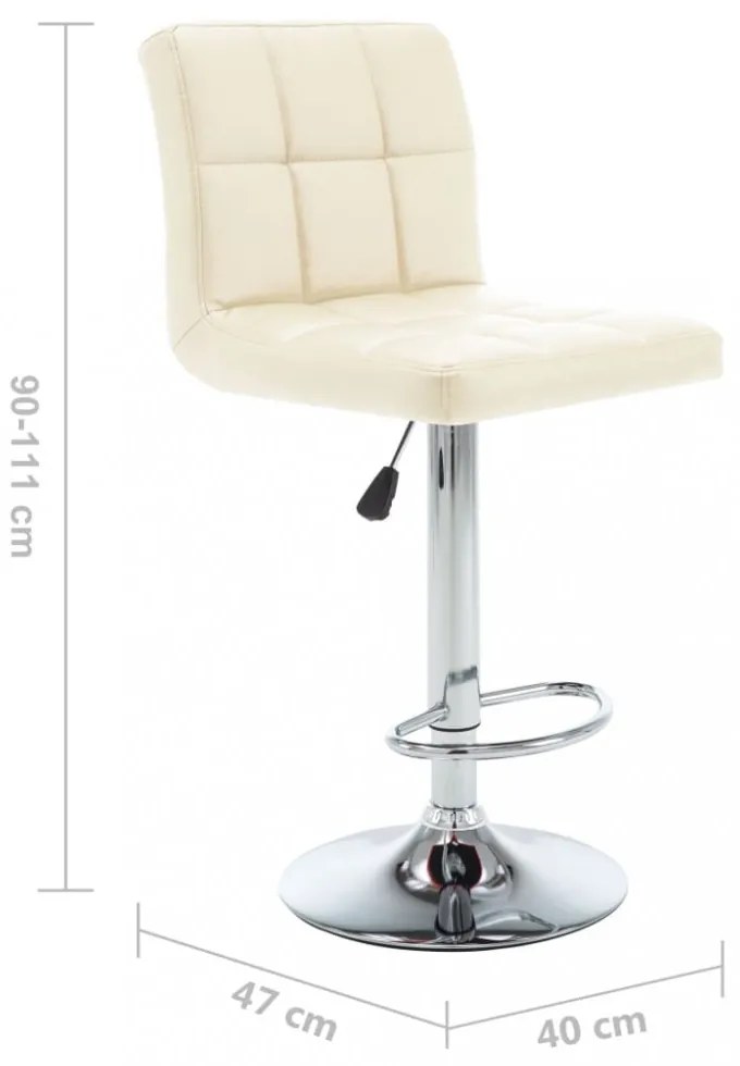 vidaXL 2 db krémszínű műbőr bárszék