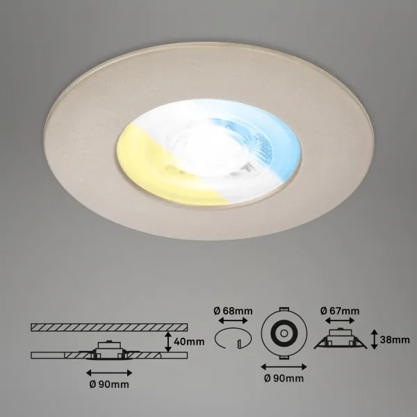 Briloner 7605032 – 3 darabos LED szett, fürdőszobai mennyezeti lámpa, 3xLED/4,9W/230V, IP44, matt króm