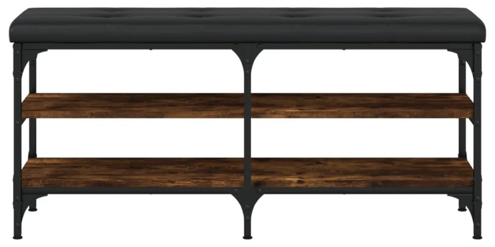 füstös tölgy színű szerelt fa cipőtároló pad 102 x 32 x 47 cm