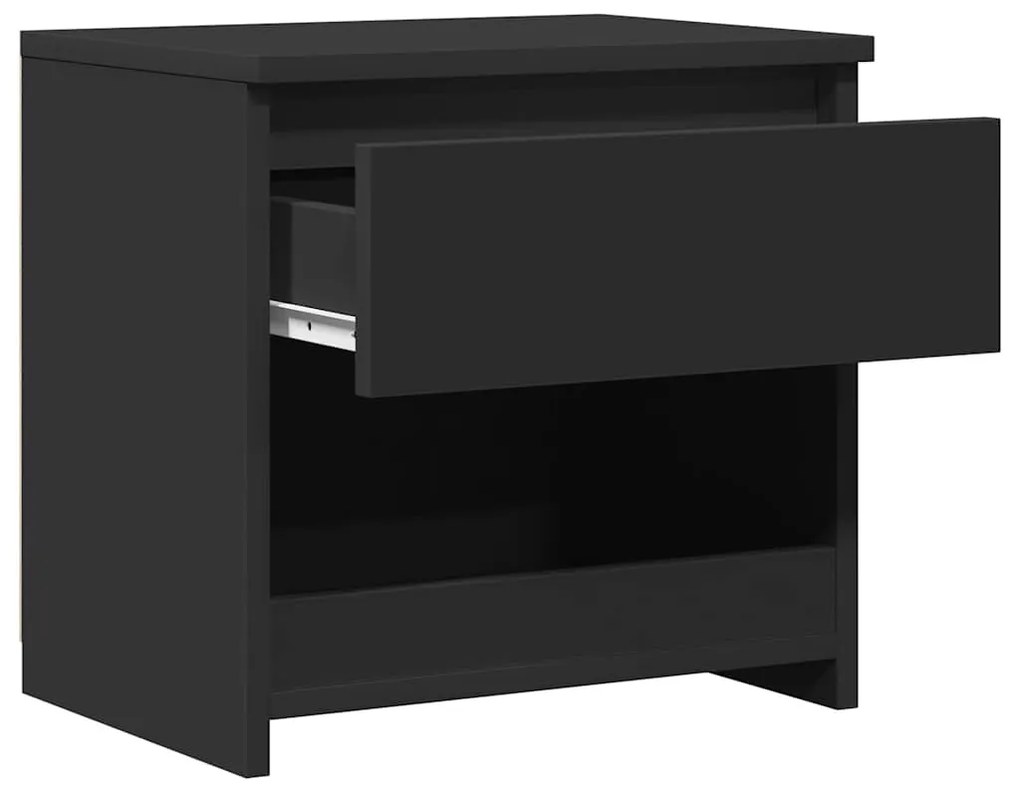 2 db fekete szerelt fa éjjeliszekrény 40 x 30 x 39 cm