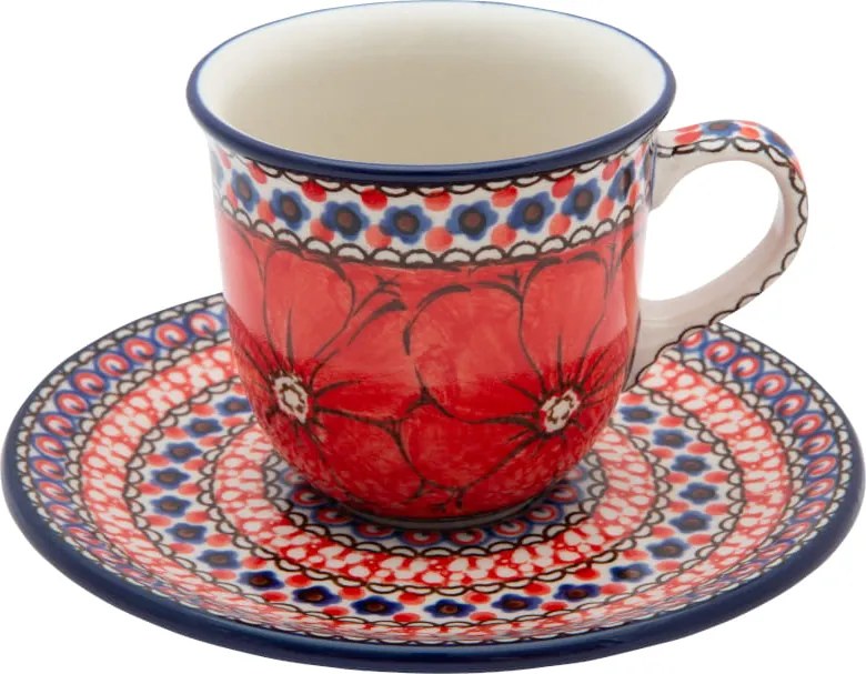 180 ml-es csésze csészealjjal Ceramika Artystyczna Boleszláv U0408E Árvácska
