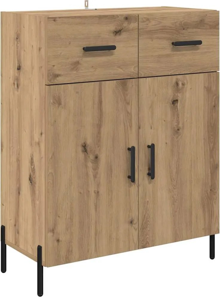 vidaXL Széf fiókkal Artisan tölgy 69,5 x 34 x 90 cm Faanyag