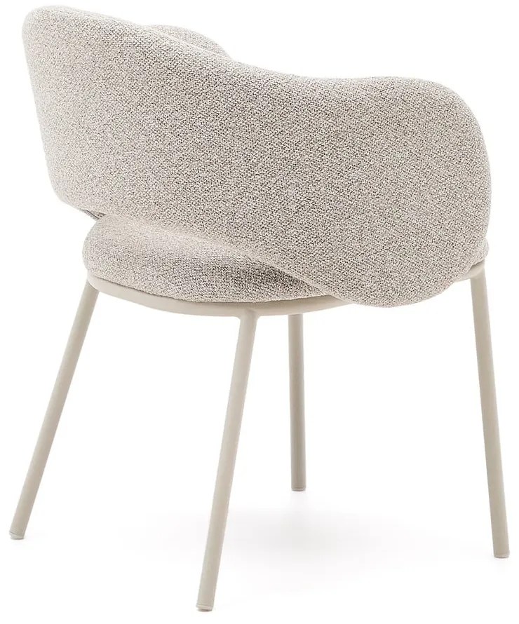 Elefántcsont színű kárpitozott étkezőfotel Maina – Kave Home